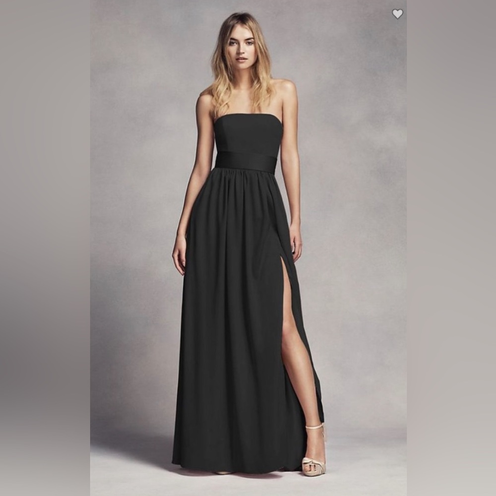 White by Vera Wang Long Strapless Bridesmaid Dress.